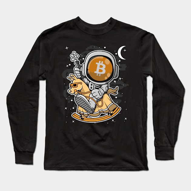 Astronaut Horse Bitcoin BTC Coin To The Moon Crypto Token Cryptocurrency Blockchain Wallet Birthday Gift For Men Women Kids Long Sleeve T-Shirt by Thingking About